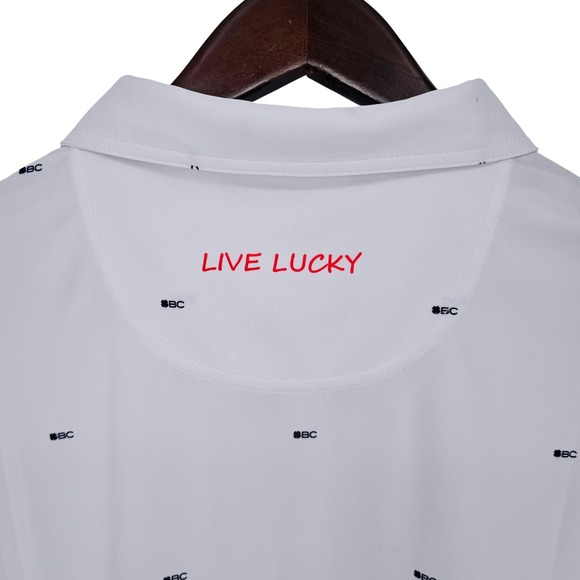 Black Clover Mens XXL Golf Polo Shirt White All Over Print Syntrel Performance - Picture 4 of 12